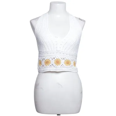 Halter neck top (White, Yellow) from Hollister