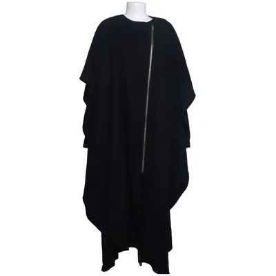 Manteau (Noir) de Sylvia Heise Cachemire, Polyamide, Laine