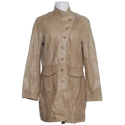 Leather coat (Beige) from Mauritius Leather, Polyester