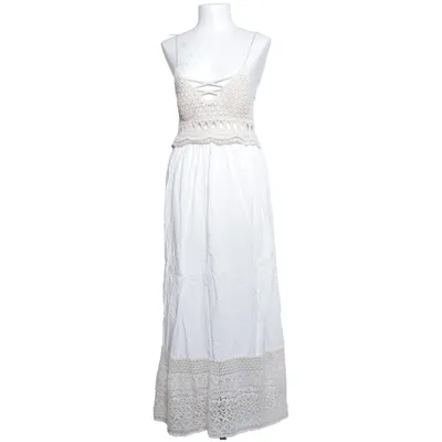 Långklänning (Vit, Beige) Bomull, Viskos