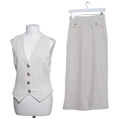 Set (White, Beige) from Zara Cotton, Metallic fiber, Polyester