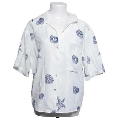 Short sleeve shirt (White, Blue) from Reserved Cotton, Linen