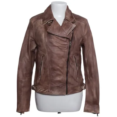 Biker jacket (Brown) from Mishumo Cotton, Leather, Polyester