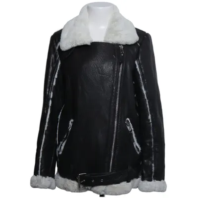 Veste en peau de mouton retournée (Noir, Blanc) de Be Edgy Cuir, Polyester