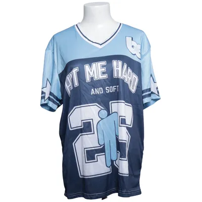 Football jersey (Blue, White) from Billie Eilish Polyester