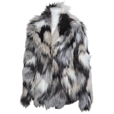 Jakke (Sort, Hvid, Beige) fra H&M Akryl, Polyester, Polyurethan