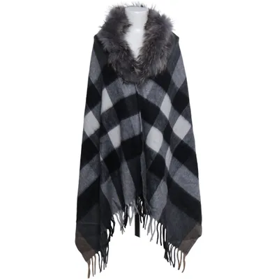 Poncho (Gray, Black, White) from David Moore Fur