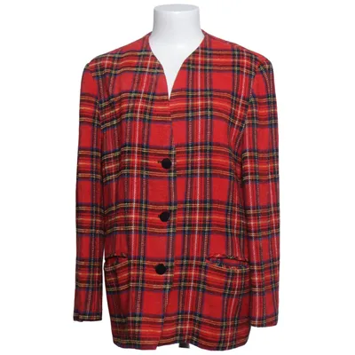 Blazer (Red, Multicolored) from Choise by Danwear Acrylic, Polyester, Wool
