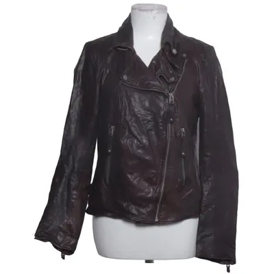 Bikerjacka (Brun) från Freaky Nation Bomull, Skinn, Polyester