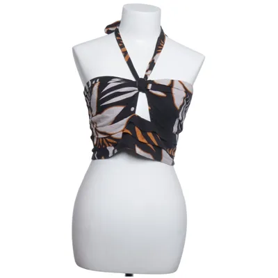Haltertop (Zwart, Wit, Bruin) van Studio F Katoen, Linnen, Viscose