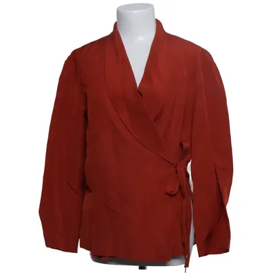 Wikkelblouse (Oranje) van Massimo Dutti Linnen, Viscose