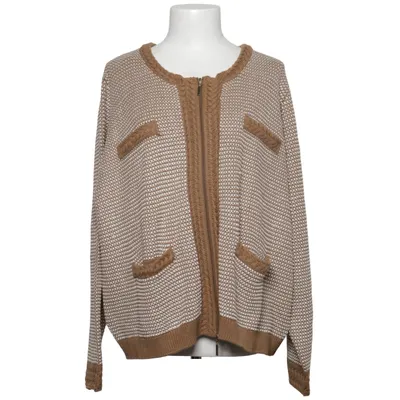 Cardigan (Brown, White) from Anne Weyburn Acrylic, Cotton