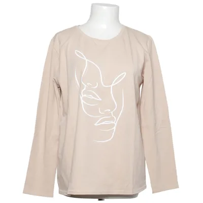 Langærmet t-shirt (Beige) fra Lana Bomuld, Elastan
