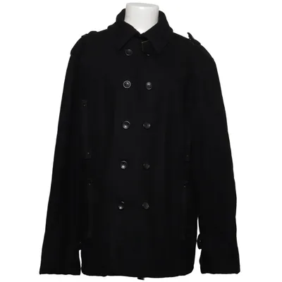 Pea coat (Black) from Gipsy Polyester, Wool