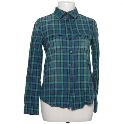 Flanellhemd (Blau, Grün) von Mango Denim & Tees Baumwolle