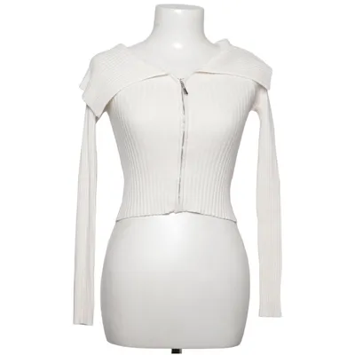 Cardigan (White) from Bershka Acrylic, Polyamide, Polyester