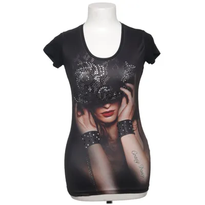 T-shirt (Sort) fra Crazy Daisy Elastan, Polyamid, Viscose