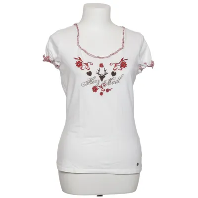 T-shirt (Wit, Rood) van AJC Katoen, Elastaan
