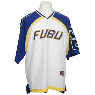 Hockeytrøje (Hvid, Blå, Gul) fra Fubu Bomuld, Polyester
