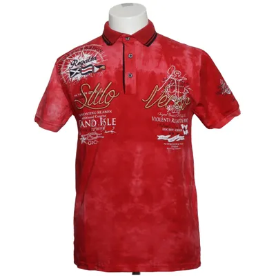 Polo shirt (Red) from Violento Cotton, Elastane