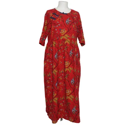 Dress (Red, Multicolored) from Buykud Cotton, Linen