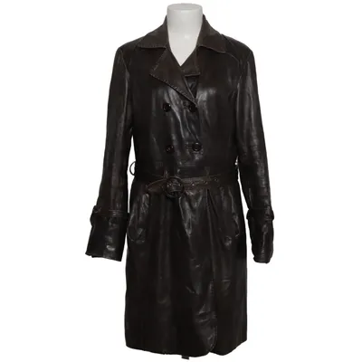 Veste longue en cuir (Marron) de Cocktail Cuir, Polyester