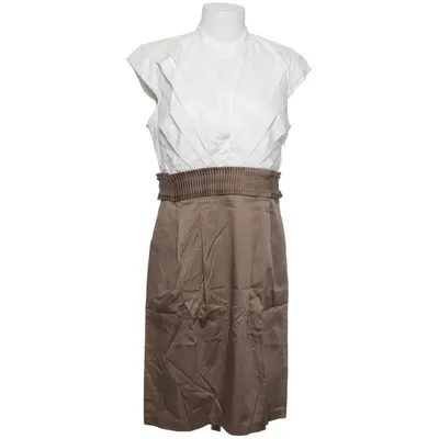 Dress (White, Beige) from Akac Ecou Elastane, Polyester