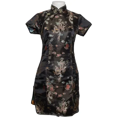 Cheongsam (Noir, Multicolore) de Laogudai