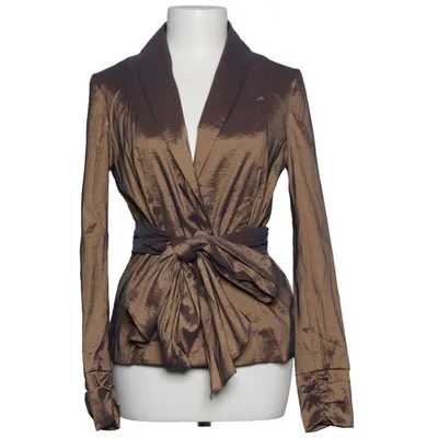 Wickelbluse (Braun) von Ashley Brooke Elasthan, Polyamid, Polyester