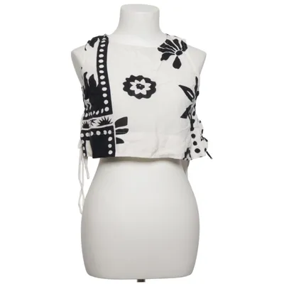 Crop top (Noir, Blanc) de Next Petite Coton, Lin, Viscose