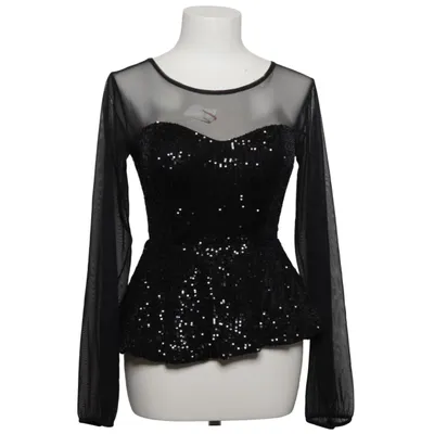 Peplum top (Zwart) van L&S Elastaan, Polyester