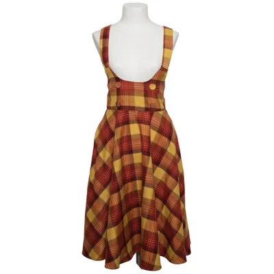 Dungaree skirt (Yellow, Red, Brown) from Voodoo Vixen Elastane, Polyester