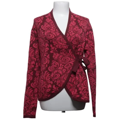 Wrap cardigan (Red, Brown) from Indiska Acrylic, Cotton