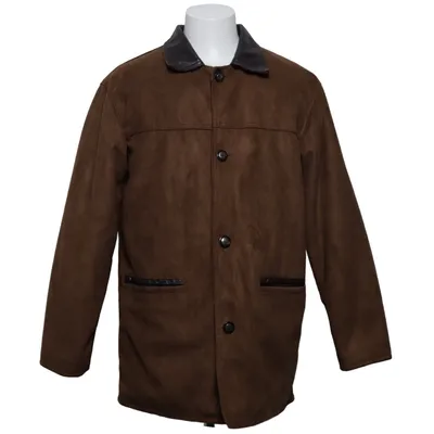 Leather jacket (Brown) from AC Acrylic, Leather, Polyester