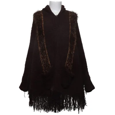 Poncho (Brown) from Alexo Cotton, Polyester