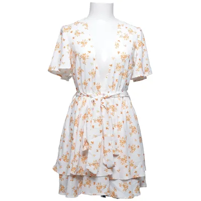 Wrap dress (White, Orange) from Anika Teller x NA-KD Polyester