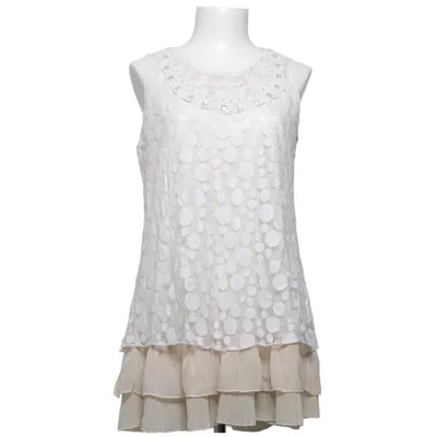 Dress (White, Beige) from Pussy Cat Cotton, Polyamide, Polyester