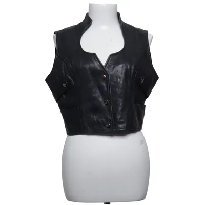 Leren vest (Zwart) van Auluna Leer, Polyester