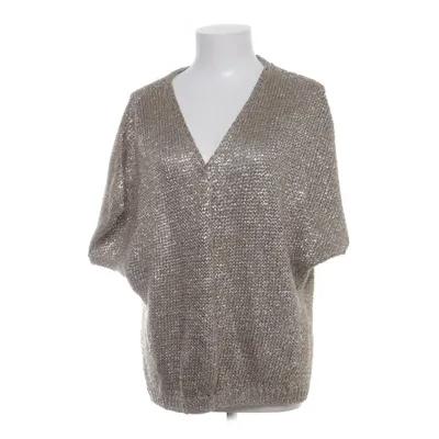 Cardigan (Beige, Argent) de Maxwell Lin, Fibre métallique, Polyester