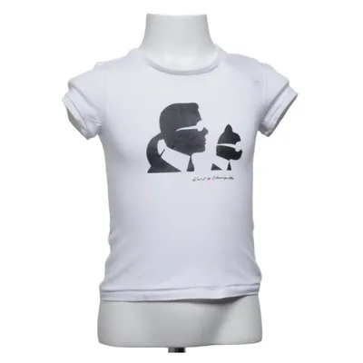 T-shirt (Wit) van Karl Lagerfeld Kids Katoen, Elastaan