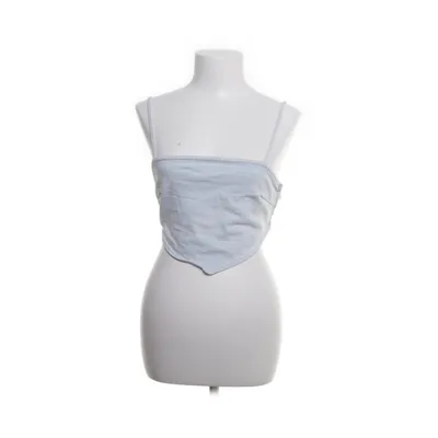 Crop top (Blauw) van Zara Katoen, Elastaan