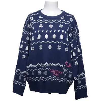Christmas sweater (Blue, White, Pink) from Vanessa Mai Metamorphose Cotton, Metallic fiber, Polyamide, Polyester, Viscose