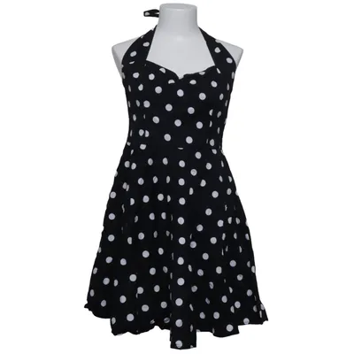 Halterneck dress (Black, White) from Hell Bunny Cotton, Elastane