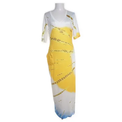 Maxi jurk (Wit, Meerkleurig) van Shein Curve Polyester, Elastaan