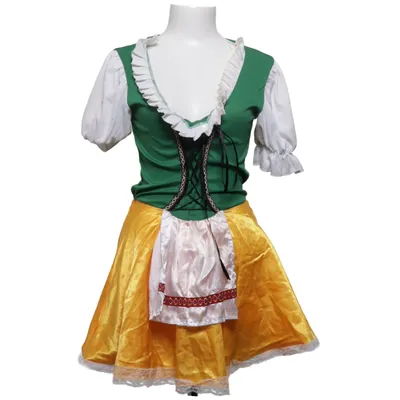 Dirndl (Grün, Gelb, Weiß) von Wicked Costumes Polyester