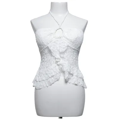 Halter neck top (White) from L&S Elastane, Polyester