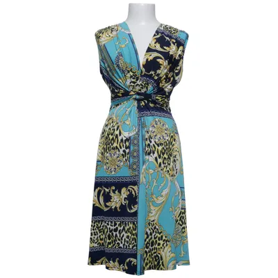 Slå-om-kjole (Blå, Gul, Sort) fra Chamonelle Elastan, Polyester