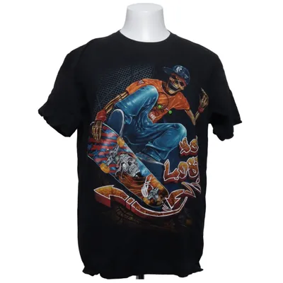 T-shirt (Sort, Flerfarvet) fra Rock Chang Bomuld