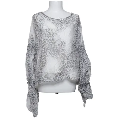 Top (Hvid, Grå) fra J&L Paris Elastan, Silke, Viscose