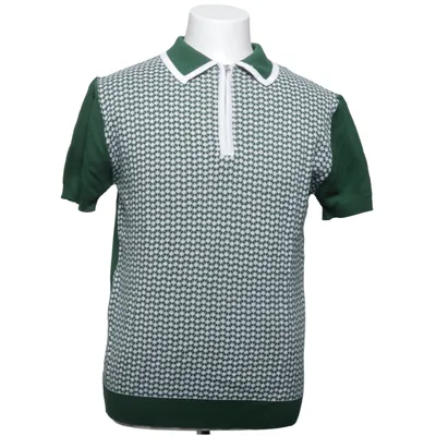 Polo (Vert, Blanc) de Oxknitstore Coton